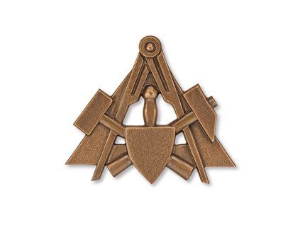 Bronzerelief Maurer für Grabstein, 8×9 cm oder 13×15 cm