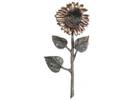 Bronzová Slunečnice na náhrobek, 47×23 cm
