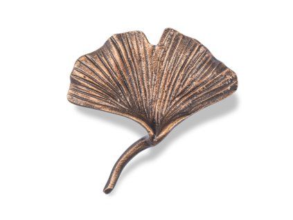 Bronzový list ginko na náhrobek, 9×9 cm
