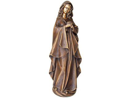 Bronzová Madona na náhrobek, 40×14 cm