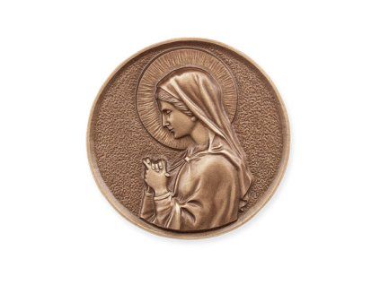 Bronzová Madona na náhrobek, Ø 12 cm