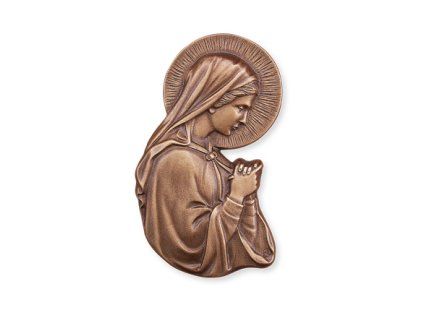Bronzová Madonna na náhrobek, 16×9 cm