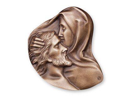 Bronzová Pieta na náhrobek, 8×8 cm