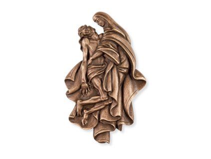Bronzová Pieta na náhrobek, 11×7 cm