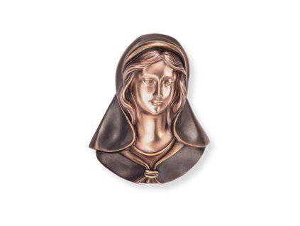 Bronzová Madonna na náhrobek, 19×16 cm