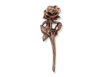 Bronzová růže na náhrobek, 18×6 cm