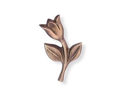 Bronzová tulipán na náhrobek, 5×3 cm