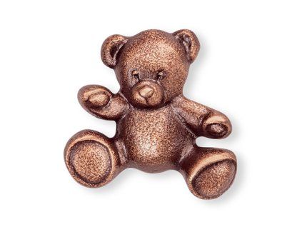 Bronzový medvídek na dětský náhrobek, 4×4 cm