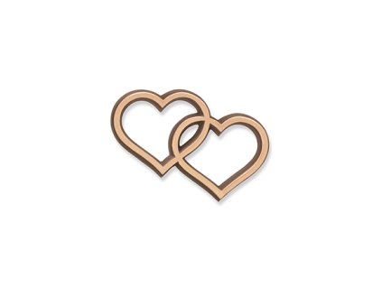 Doppelherz aus Bronze zur Schrift »Karund«, 5×7 cm oder 8×11 cm