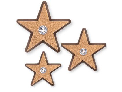 Bronzová hvězda s křišťálem na náhrobek, 2–3 cm