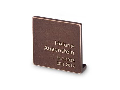 Bronzeplakette für Grabstein, 9×9 cm