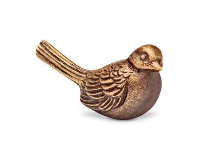 Bronzový ptáček na náhrobek, 3,5×3×6,5 cm