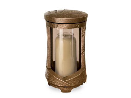 Náhrobní lampáš z bronzu, výška 23 cm