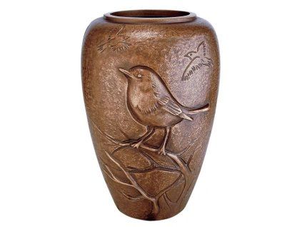 Bronzevase für Grabstein, Höhe 18 cm