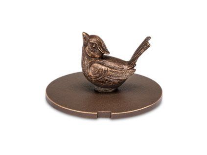 Bronzeabdeckung mit Vogel für Grabvasen, Ø 6,5–7,5 cm