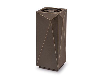 Bronzevase für Grabstein, 18×9,5×9,5 cm oder 23×11×11 cm