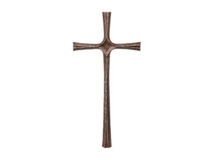 Náhrobní kříž s křišťálem, bronz, 85×40 cm