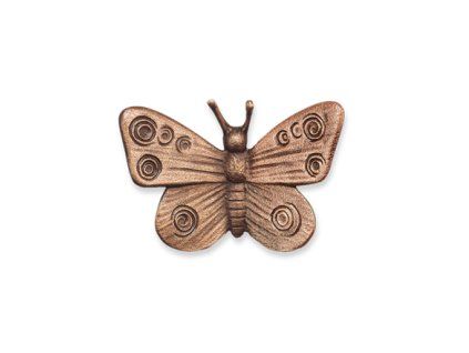 Bronzový motýl na náhrobek, 4×6 cm