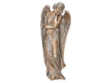 Bronzeengel für Grabstein, 35×15×10 cm