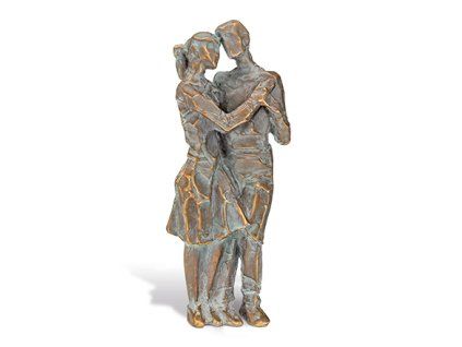 Bronzová socha Pár na náhrobek, 18×7,5×4,5 cm