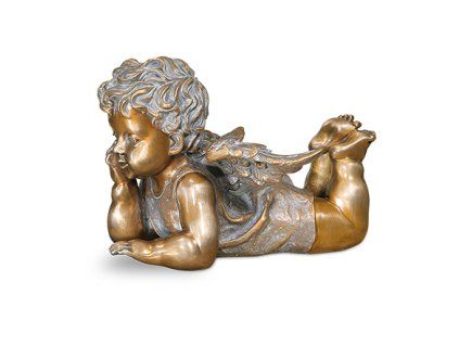 Bronzeengel für Kindergrab, 8×8×12 cm oder 12×13×18 cm