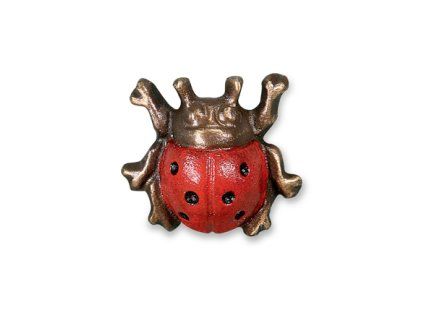 Bronzová beruška na dětský náhrobek, 3×3 cm