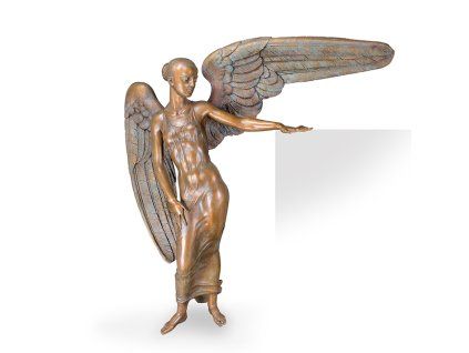 Bronzeengel für Grabstein, 149×148×50 cm