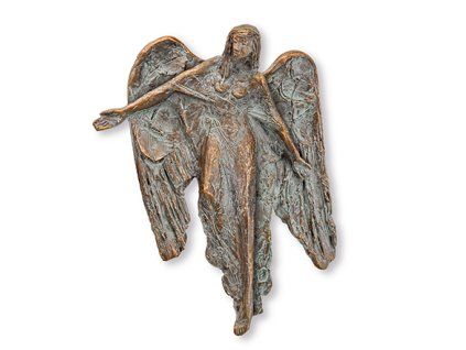 Bronzeengel für Grabstein, 18,5×14,5 cm