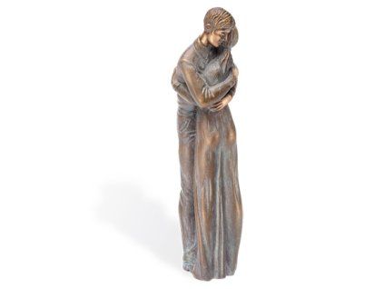 Bronzefigur Umarmung für Grabstein, 12×3,5×3,5 cm oder 18×5×5 cm