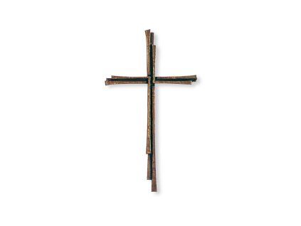 Náhrobní kříž s křišťálem, bronz, 40–59 cm