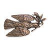 Friedenstaube mit Ölzweig aus Bronze, 10×20 cm