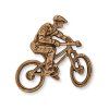 Bronzový reliéf cyklisty na horském kole, 7×7,5 cm