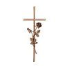 Náhrobní kříž Karund s růží, bronz, 40–60 cm