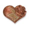 Bronzové srdce s růží na náhrobek, 5×7 cm nebo 7×9 cm