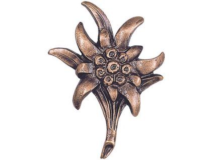 Bronzový Edelweiß na náhrobok, 7×5 cm