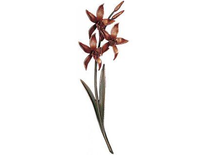 Bronzová orchidea na náhrobok, 42×15 cm
