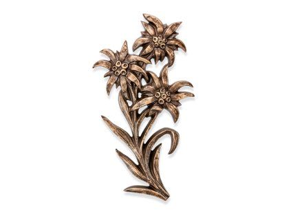 Bronzový Edelweiss na náhrobok, 26×15 cm