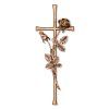 Náhrobný kríž Elegant s ružou, bronz, 30–60 cm