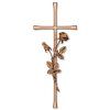 Náhrobný kríž Elegant s ružou, bronz, 30–60 cm