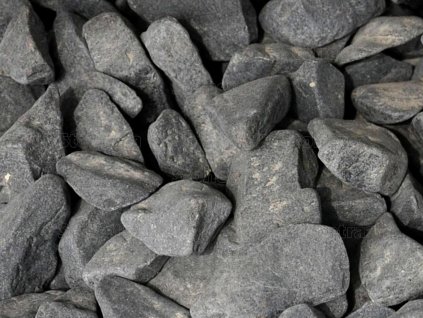 Deep black natural marble pebbles for garden architecture and house decoration.