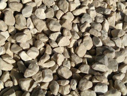 Light cream dolomite pebbles for garden architecture and house decoration - natural stones.