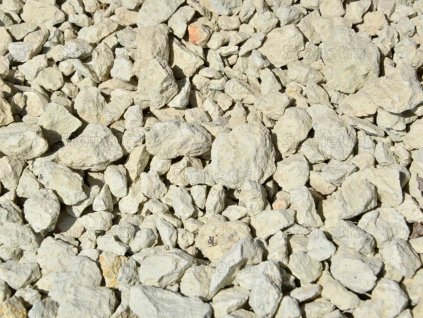 Light beige zeolite gravel for landscaping, paths, borders and decorative accents.