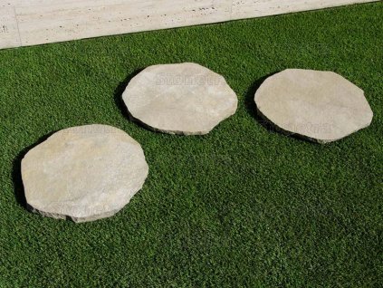 Pale “moon” limestone stepping stone adding soft accents to garden paths and water-feature surrounds — Limestone Moon.