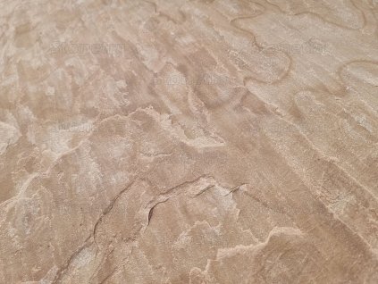 Paving garden slabs in Sandstone Camel show a close-up detail of the natural surface texture.