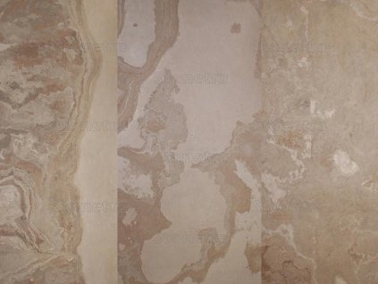Close-up wall detail with warm beige tones — Slate Autumn Cream stone veneer, ultra-thin 2 mm.
