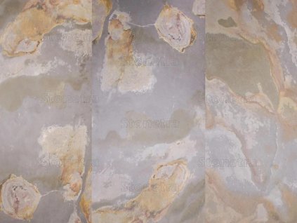 Multitone autumn hues on a natural slate surface — Slate Indian Autumn stone veneer, 2 mm.