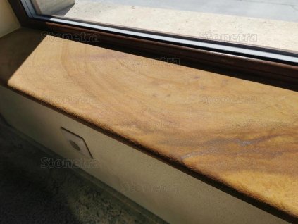 Interior window sill made from warm-toned natural stone - Sandstone Camel 100×25×3 cm.
