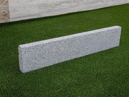 Frost-proof edging for paths, lawns and flowerbeds — Curbstone Granite Grey, sawn edge, sandblasted.