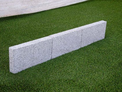 Frost-proof edging for paths, lawns and flowerbeds — Curbstone Granite Grey, sawn edge, sandblasted.