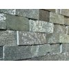 Natural stone wall Gneis Blue-Green texture with grey-blue surface and fine crystalline structure.
